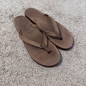 Rainbow Tan Flip Flops
